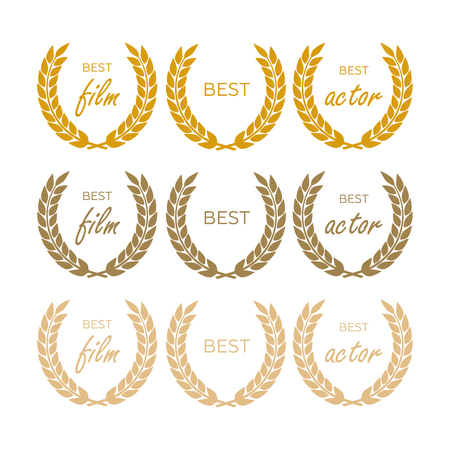 Circular vector winner emblems. Vector medal and award icons setのイラスト素材