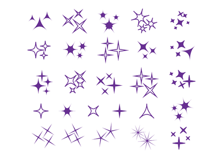 Sparkles icon set. Star element. Sparkle lights vectorのイラスト素材