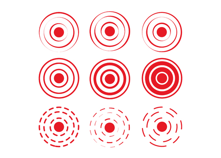 Pain red rings to mark. icon pain. Aim health icon painのイラスト素材