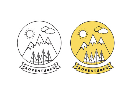 Mountain line landscape poster. Mountain line  posterのイラスト素材