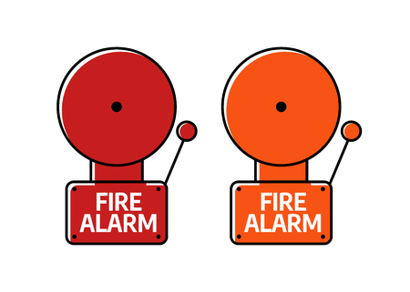 Fire alarm system. Red alarm vector illustrationのイラスト素材
