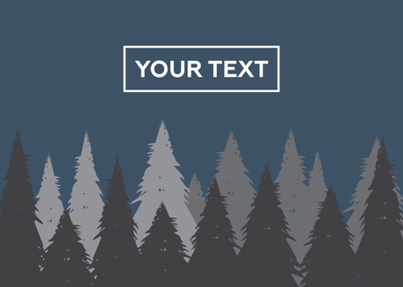 Wild coniferous forest background. Coniferous pine forest vector illustrationのイラスト素材
