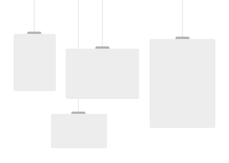 Photo frames or poster templates on transparent background. Photo gallery portfolio wallのイラスト素材