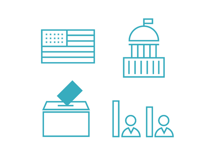 governance icon election. Voting and elections linear icons. Government politicalのイラスト素材