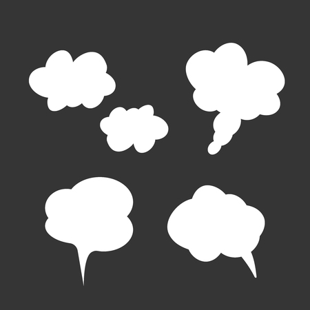Smoke vector clouds. Fog and steam cartoon vector illustrationのイラスト素材