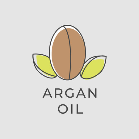 Almond and argan oil icon.のイラスト素材
