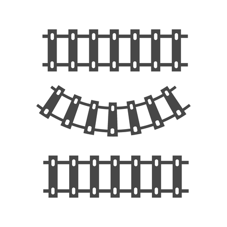 Railroad train tracks vector. Train tracks railroad iconのイラスト素材
