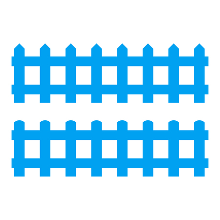 Silhouette Black Fence element. Vector illustration of fencesのイラスト素材