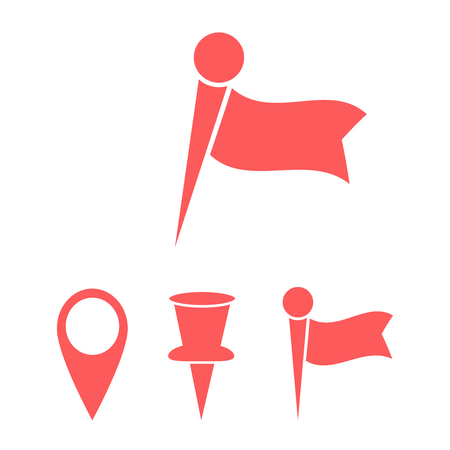 Hand drawn map pin. Doodle pin map vector iconのイラスト素材