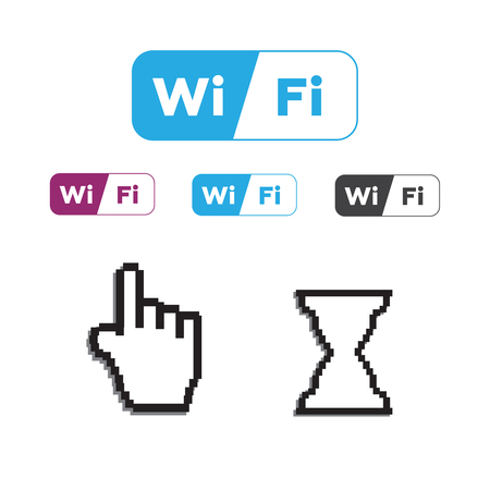 Free wifi icons and wifi applications and Mouse computer cursorのイラスト素材