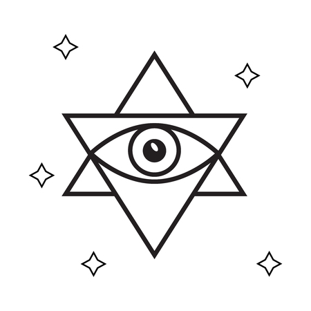 Alchemy, spirituality symbols in flat style . Alchemy art vector. Astrology vector setのイラスト素材