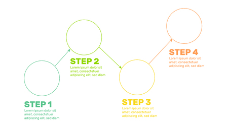 Thin line minimal Infographic design template. Used for process diagram and presentationsのイラスト素材