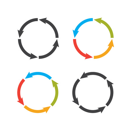 Circle arrows steps. Processes vector set for business infographicのイラスト素材