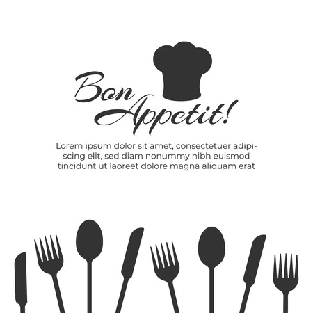 Bon appetit banner. Vintage food poster designのイラスト素材