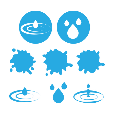 Set of water icons. Aqua drop element vector illustrationのイラスト素材