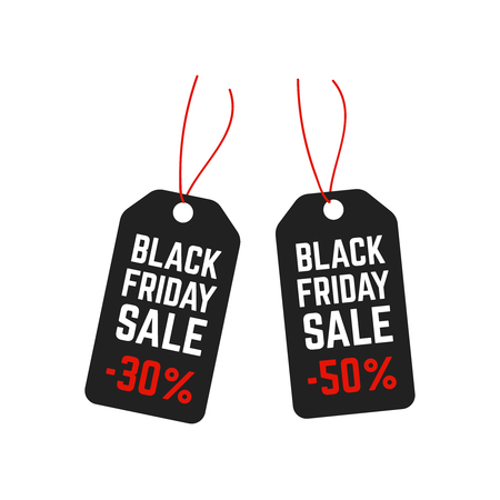 Black friday shopping vector. Sale price tags. Sale label and special offer price vector signのイラスト素材