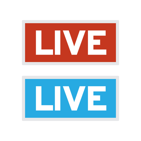 Live air sign. Live tv or radio symbol. Live broadcastのイラスト素材