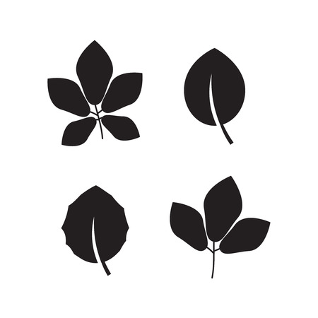 Tree leaf icons. Life organic leaf vector signのイラスト素材
