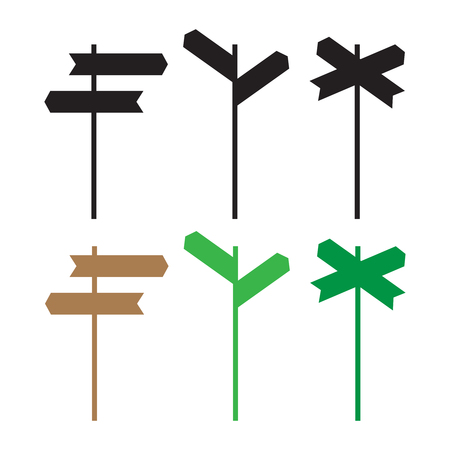 Direction vector signs. Road direction signs empty boardsのイラスト素材