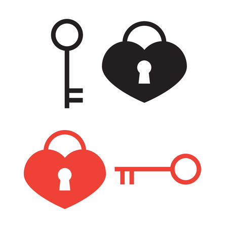 Lock keyhole and keys set. Key and lock line vectorのイラスト素材