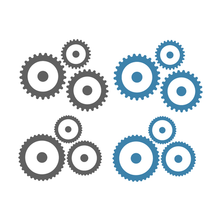 Gears vector icons. Gear wheel machine signsのイラスト素材