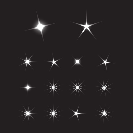 Shiny sun set rays. Glowing stars background. Sparkle star bright signのイラスト素材