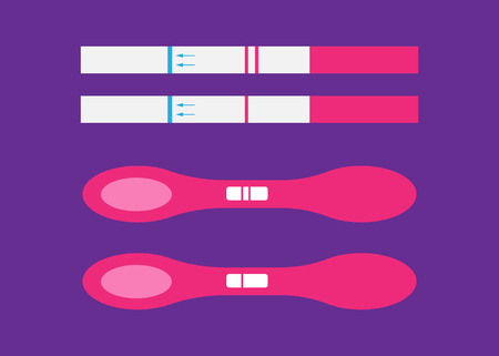 Pregnancy test icons. Ovulation woman medical tests vectorのイラスト素材