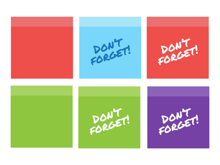 Sticky notes vector set. Memo paper sticker bannerのイラスト素材