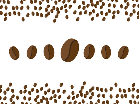 Roasted coffee beans background. Arabica Coffee bean organic bannerのイラスト素材