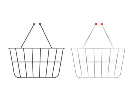 Realistic supermarket shopping metal basket. Basket cart for purchase in marketのイラスト素材