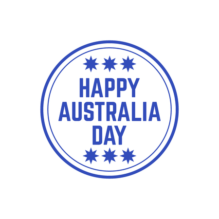 Grungy Stamp for Australia Day. Happy Australia day letteringのイラスト素材