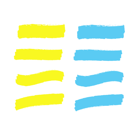 Marker marks. Yellow marker text selection vectorのイラスト素材