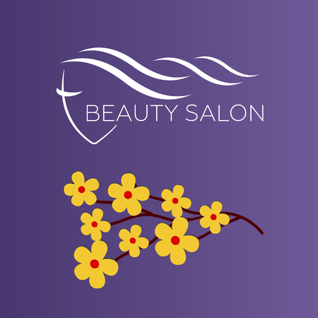 Woman face   template for hair salon vector.  hair vectorのイラスト素材