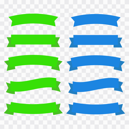 Glossy red ribbon vector. Banner ribbon vector setのイラスト素材