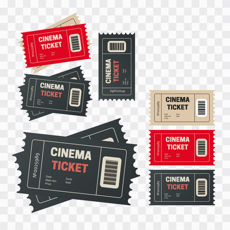 Ticket template for your event. Retro cinema or movie tickets.のイラスト素材