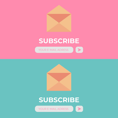 Email subscribe vector. Envelope and subscribe button, newsletterのイラスト素材