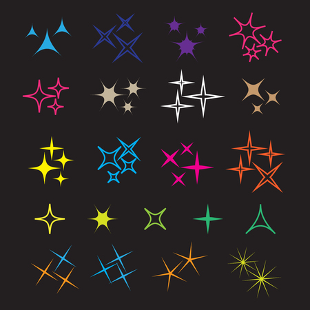 Sparkle lights stars set. Glowing light effect star. Sparkle lights vectorのイラスト素材