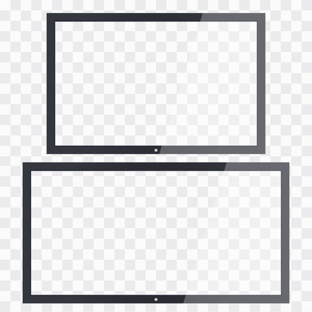 Empty tv frame transparency screen. Lcd display screen. Tv digital panelのイラスト素材