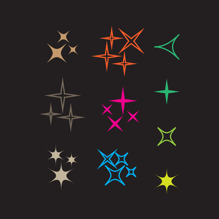 Icon star. Sparkles collection. Sparks vector icons setのイラスト素材