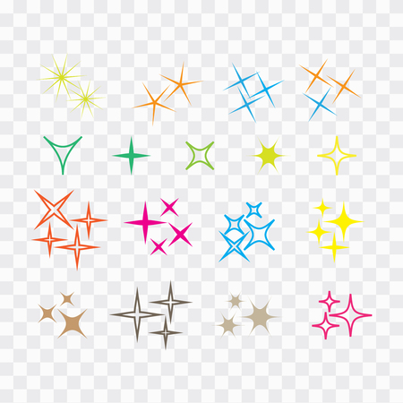 Icon sparkle line. Bright firework, decoration twinkle, shiny flashのイラスト素材