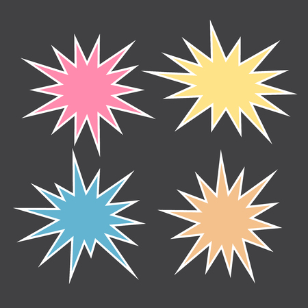 Vector Vintage Label. Starburst isolated icons setのイラスト素材