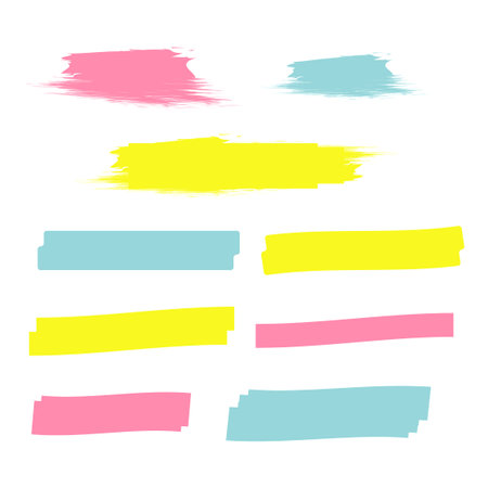 Yellow Highlight Marker Lines Highlighter Strokes Vector Marker Marksの素材 Fy ストックフォトのamanaimages Plus