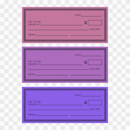 Blank check template. Check vector template. Banking check templateのイラスト素材