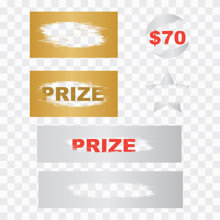 Scratch card game, scratch and win lottery. Lottery winning ticket and scratch cardsのイラスト素材