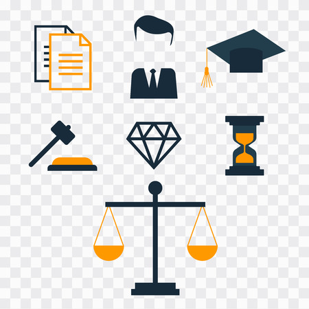 Lawyer concept. Lawyer icons in flat style. Lawyer sign and symbol vectorのイラスト素材