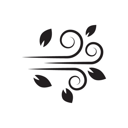 flat Vector icon - illustration of wind icon isolated on white - Vectorのイラスト素材