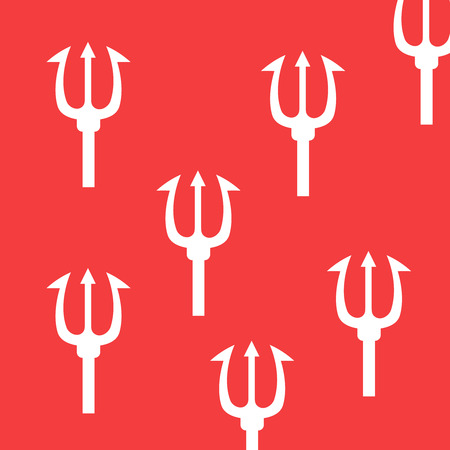 Pattern with a trident. Trident devil flat. Neptune red vector tridentのイラスト素材