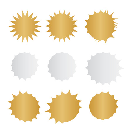 Starburst explosion comic shapes. Speech boom bubbleのイラスト素材