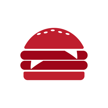 Burger icon line style. Fast food icon. Burger vector silhouetteのイラスト素材