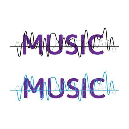 Sound waves. Music technology, stereo equalizer. Voice wave formのイラスト素材